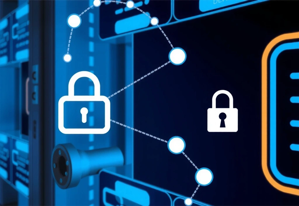 Ilustracja symbolizująca udostępnianie danych z zachowaniem bezpieczeństwa i poufności.